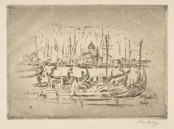 Gondoliers, Venice — John Marin|Ernest Haskell