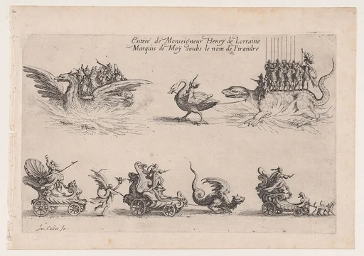 Entrée de Monseigneur Henry de Lorraine (Entrance of Henry de Lorraine), from Le Combat a la Barrière in the Palace at Nancy by Henri Humbert, printed by Sebastien Phillipe