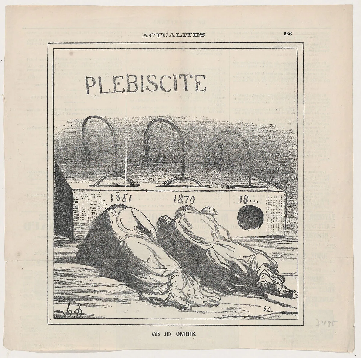 Advice to amateurs, from 'News of the day,' published in Le Charivari, November 22, 1871 — Honoré Daumier