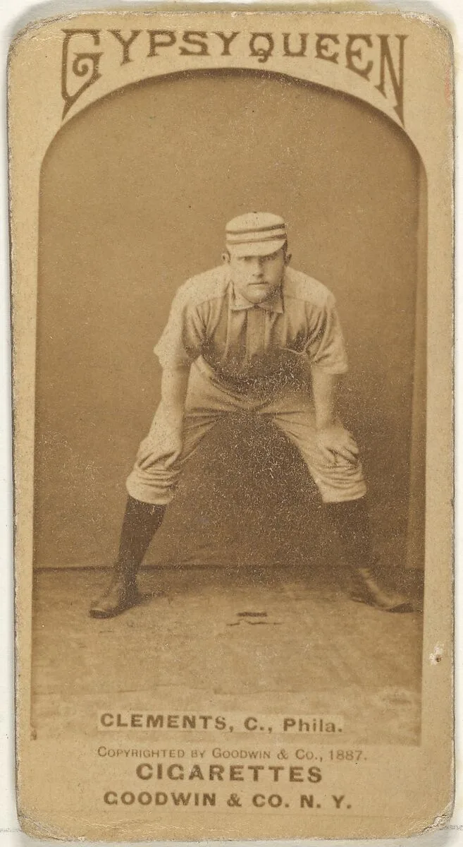 John J. "Jack" Clements, Catcher, Philadelphia, from the Old Judge series (N172) for Old Judge and Gypsy Queen Cigarettes — Goodwin & Company