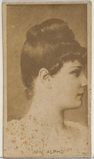 Mlle. Alpho, from the Actors and Actresses series (N45, Type 8) for Virginia Brights Cigarettes