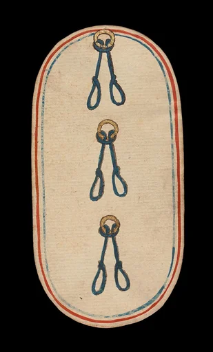 3 of Nooses, from The Cloisters Playing Cards