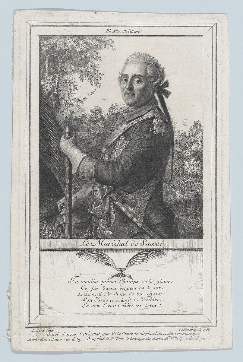 Portrait of the Maréchal de Saxe — Antoine de Marcenay de Ghuy|Jean Etienne Liotard