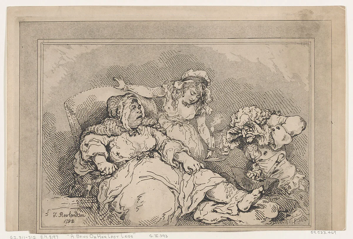 A Bawd on her Last Legs — S. W. Fores|Thomas Rowlandson
