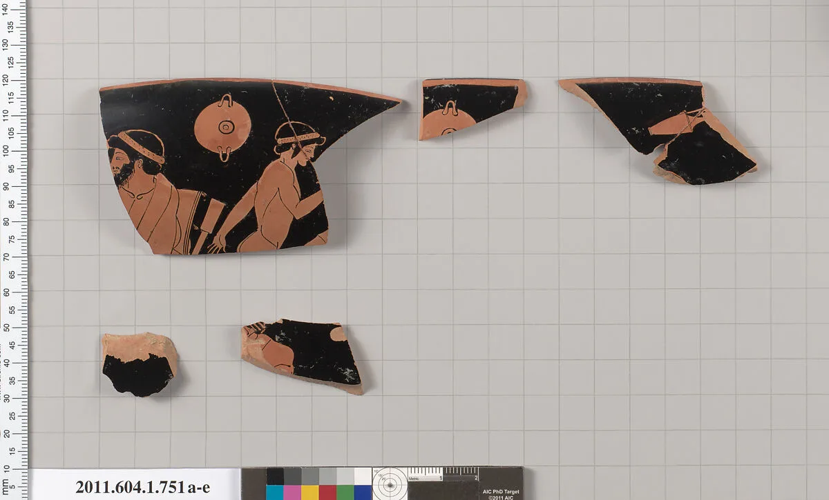 Terracotta fragments of a kylix (drinking cup) — Unknown