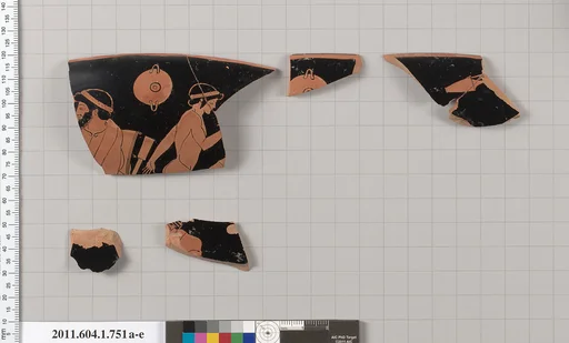 Terracotta fragments of a kylix (drinking cup)