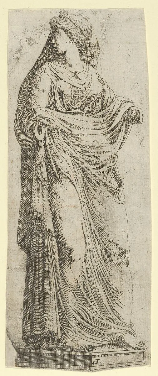 Woman Looking over Her Shoulder — Antonio Fantuzzi|Francesco Primaticcio