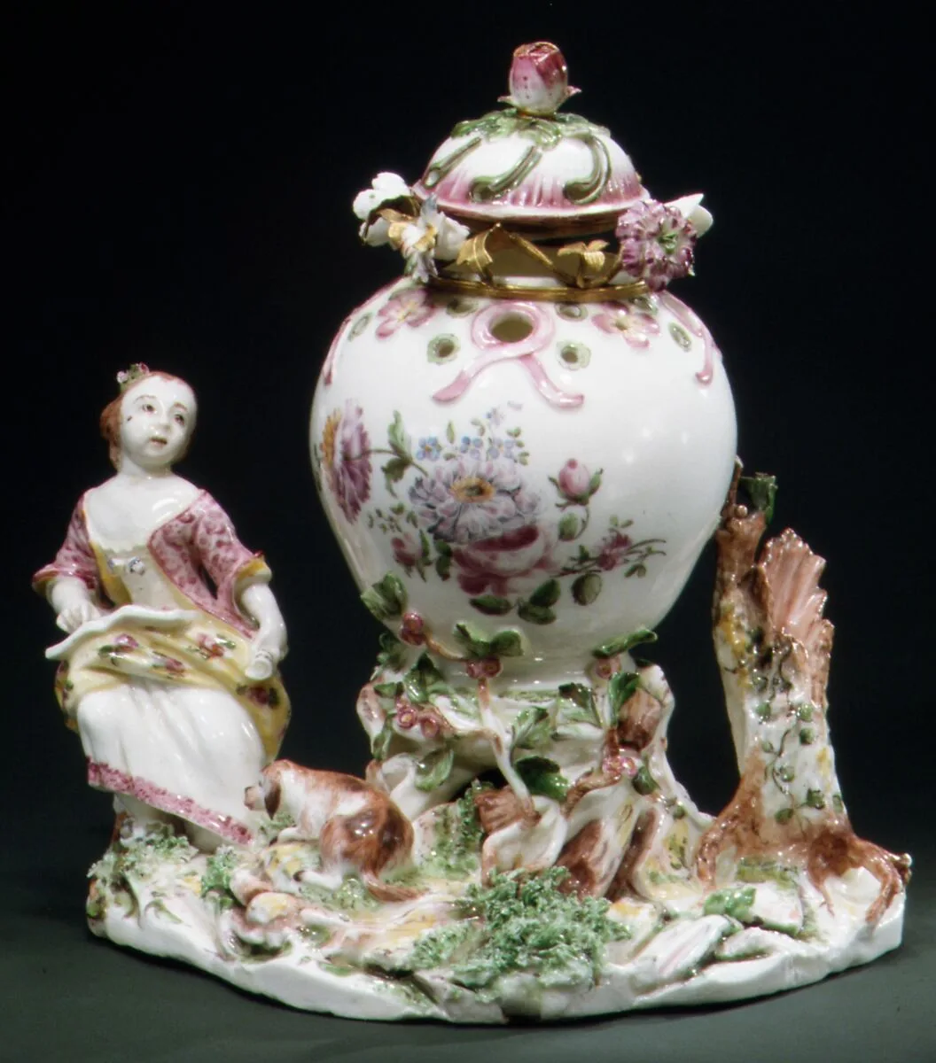 Potpourri Vase with Girl and Dog — Mennecy