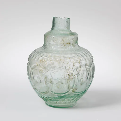 Glass flask decorated with intersecting circles