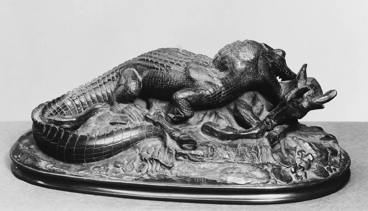 Crocodile Devouring Antelope — Antoine-Louis Barye