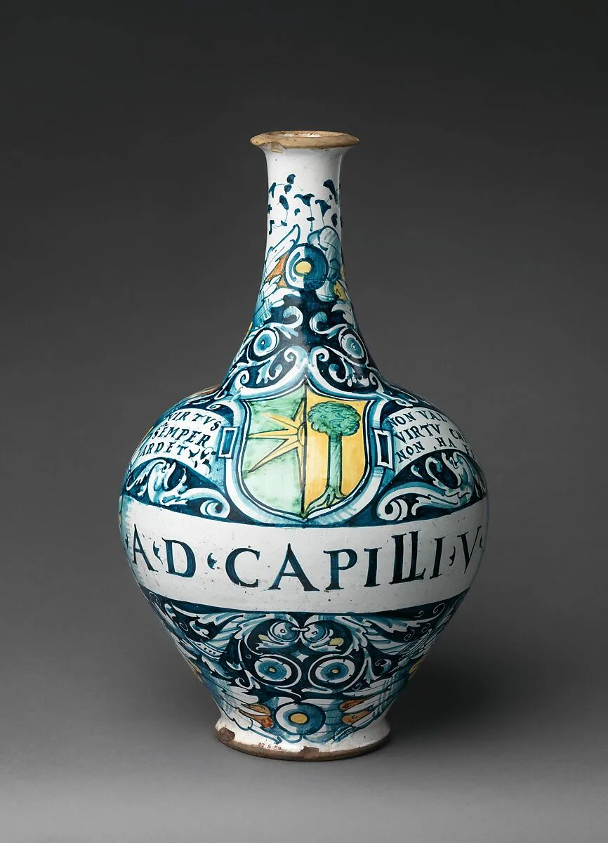 Pharmacy bottle (one of a pair) — Unknown