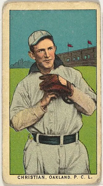 Christian, Oakland, Pacific Coast League, from the "Obak Baseball Players" set (T212), issued by the American Tobacco Company to promote Obak Mouthpiece Cigarettes — American Tobacco Company