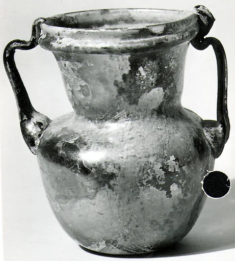 Glass two-handled jar