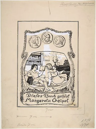 Bookplate design for Margareta Geipel