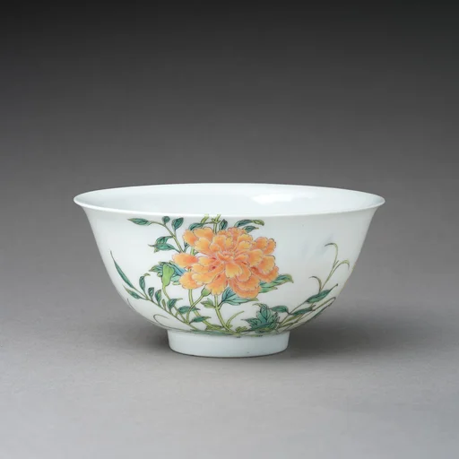 清雍正 景德鎮窯粉彩瓷過枝花卉紋碗|Bowl with flowers