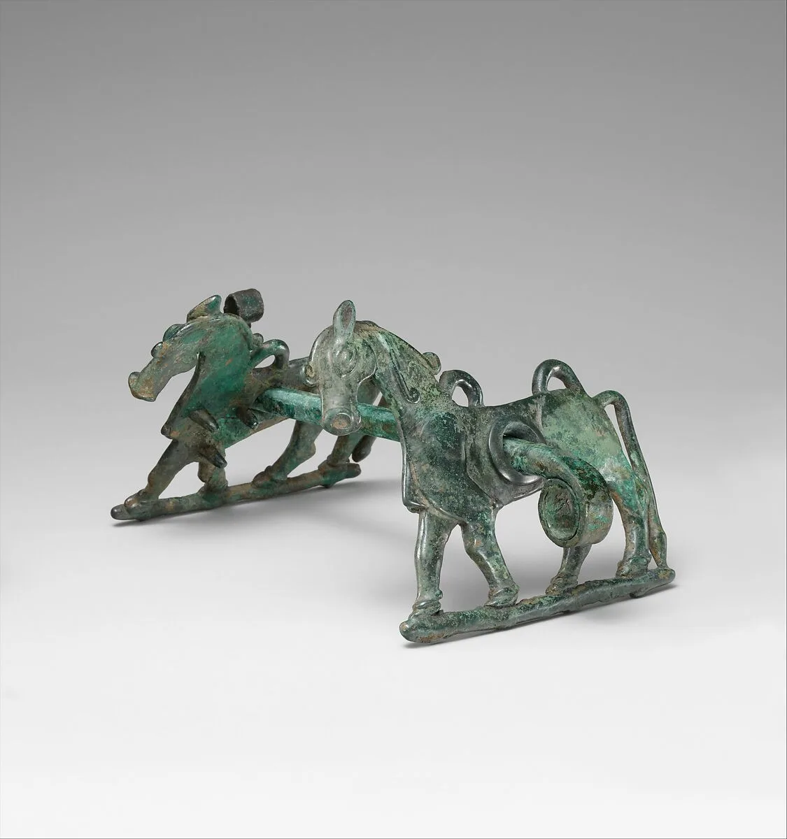 Horse bit with cheekpieces in form of a horse — Unknown