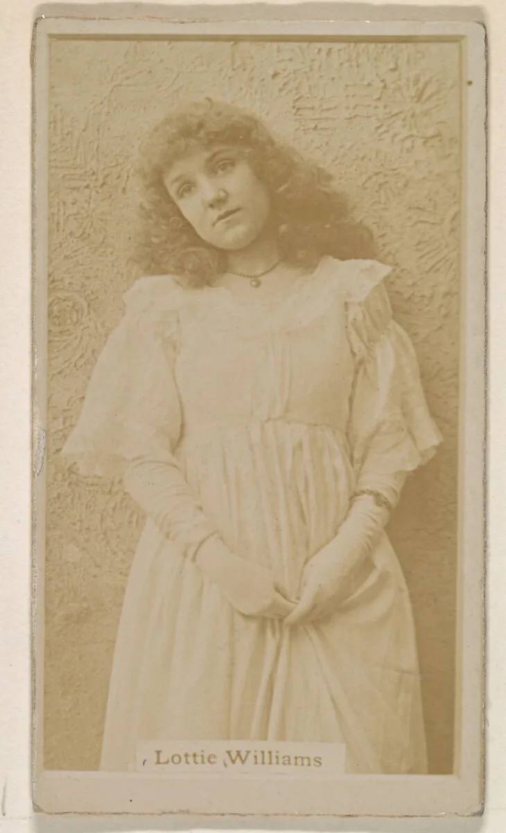 Lottie Williams, from the Actresses series (N245) issued by Kinney Brothers to promote Sweet Caporal Cigarettes — Kinney Brothers Tobacco Company