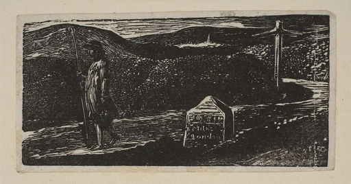 Colinet's Journey, Milestone Marked 'LXII Miles to London', from Thornton's "Pastorals of Virgil"