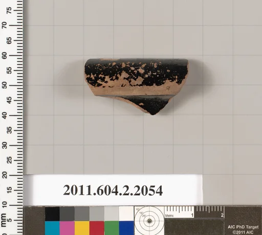 Terracotta fragment of a pot; glazed on the inside