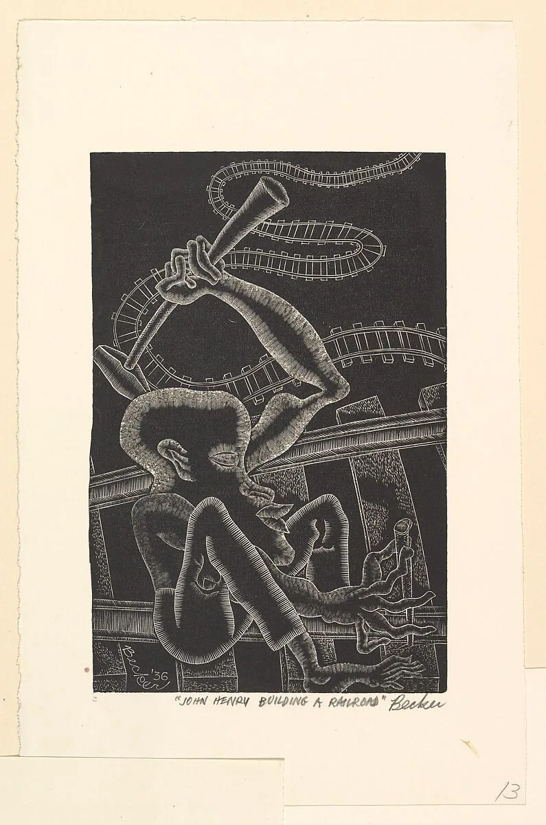 John Henry Building A Railroad — Fred Becker|WPA