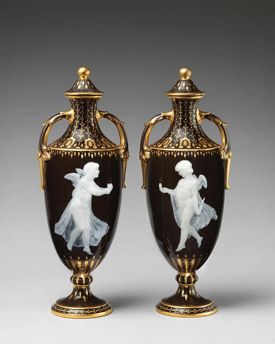 The Half and The Whole (pair of vases) — Louis Marc Emmanuel Solon|Minton(s)