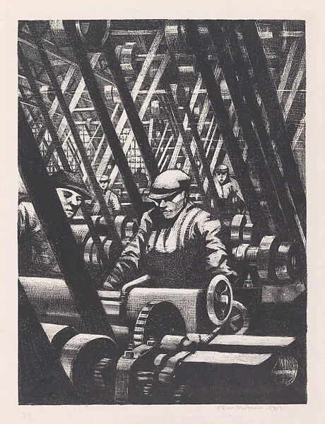 Making the Engine; from the series The Great War: Britain's Efforts and Ideals: Making Aircraft — Christopher Richard Wynne Nevinson