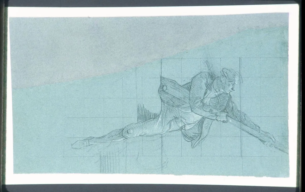 Study for "The Siege of Gibraltar": Figure Astride Cannon Pulling Down Spanish Colors — John Singleton Copley