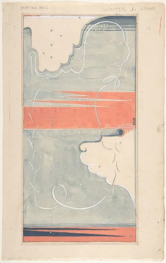Design for a Rug: "Skating Pool, Winter"