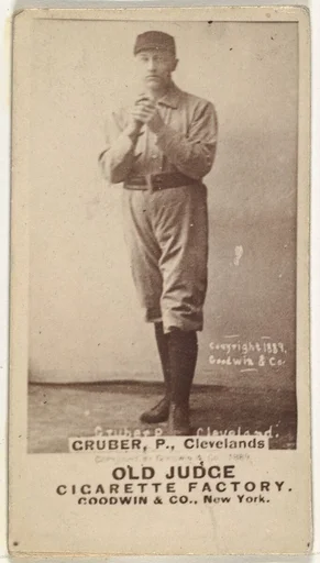 Henry Gruber, Pitcher, Cleveland, from the Old Judge series (N172) for Old Judge Cigarettes