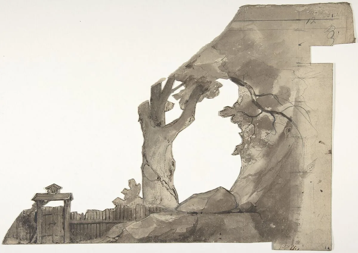Design for a Stage Set at the Opéra, Paris — Eugène Cicéri