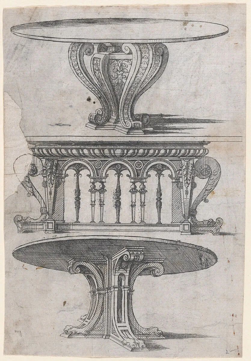 Three Table Designs — Jacques Androuet Du Cerceau