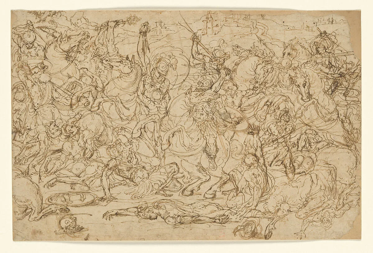 Battle of Horsemen and Foot Soldiers — Guglielmo della Porta
