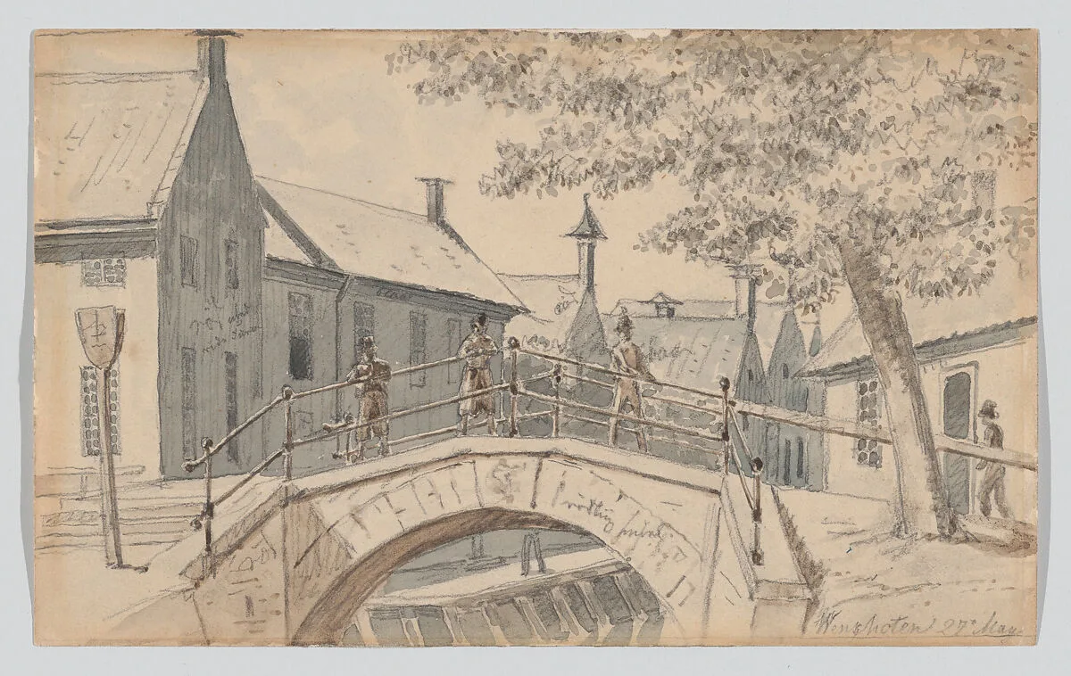 A Bridge over a Canal in Winschoten — Martinus Rørbye