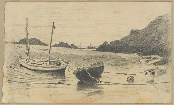 Two Small Boats Moored to Beach (from Scrapbook) — John Singer Sargent