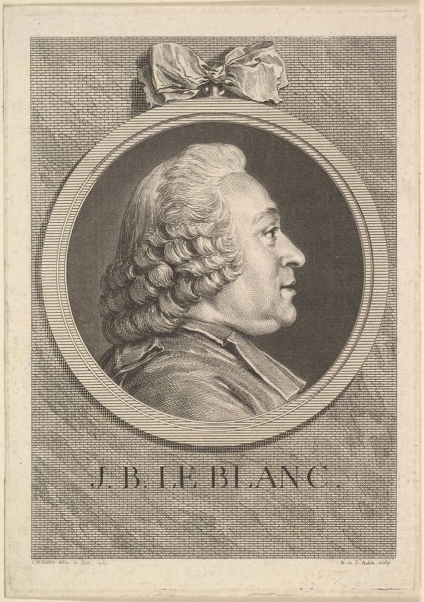 Portrait of Jean-Baptiste Le Blanc — Augustin de Saint-Aubin|Charles Nicolas Cochin II