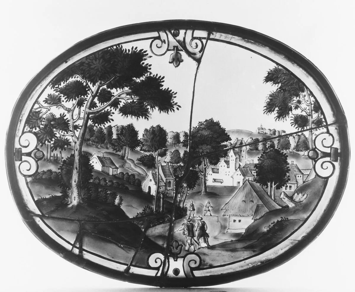 Landscape with view of a village (one of three) — Christoph Murer