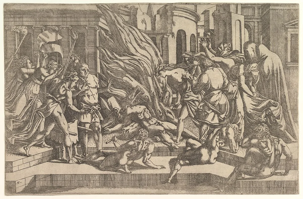 Burning of a corpse — Antonio Fantuzzi|Rosso Fiorentino