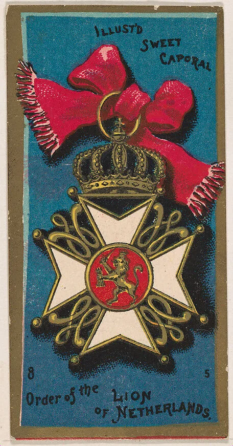 Order of the Lion of Netherlands, from the Military Series (N224) issued by Kinney Tobacco Company to promote Sweet Caporal Cigarettes — Kinney Brothers Tobacco Company