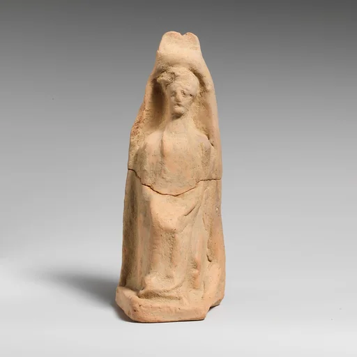 Terracotta statuette of a seated female figure