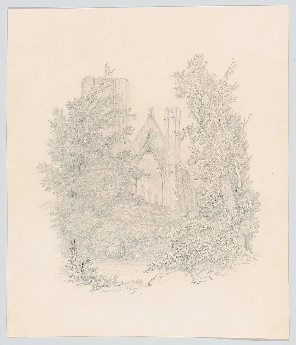 View of the West Facade of Dunkeld Cathedral — Carl Gustav Carus
