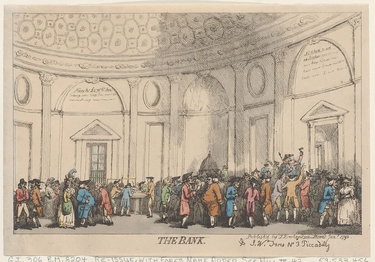 The Bank — Thomas Rowlandson|S. W. Fores