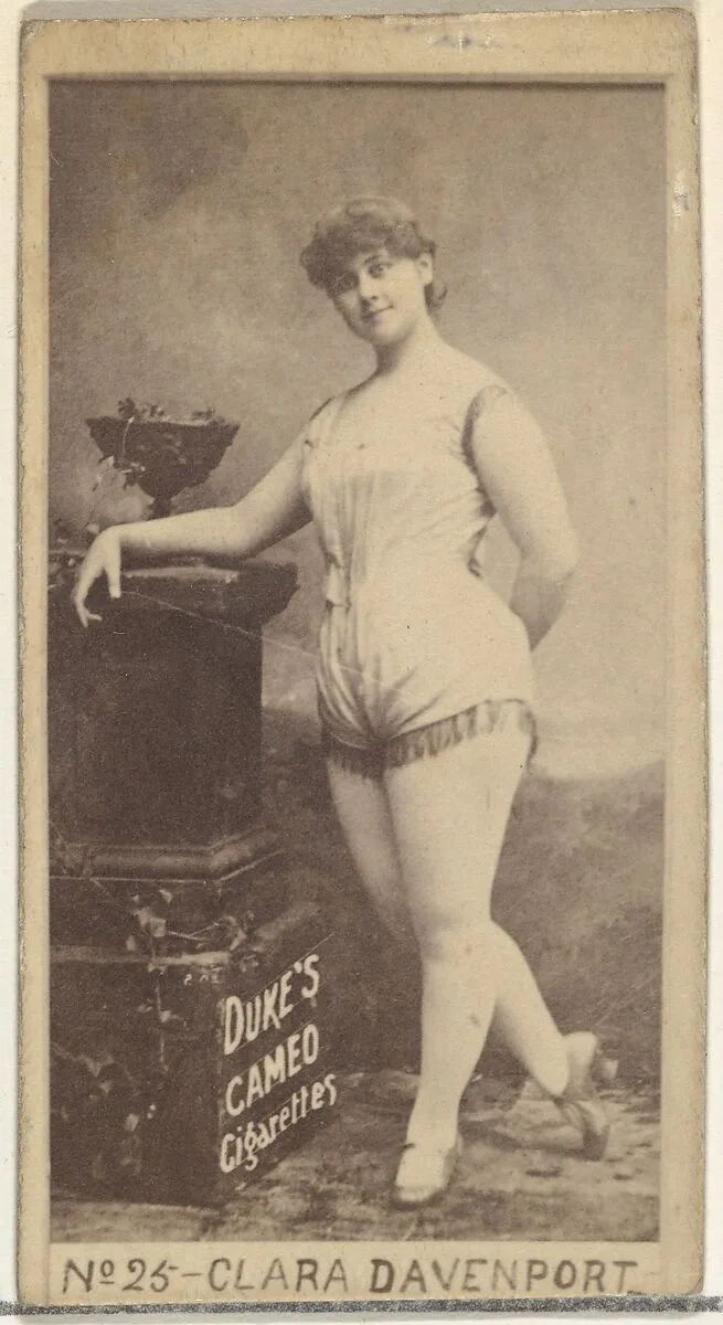 Card Number 25, Clara Davenport, from the Actors and Actresses series (N145-4) issued by Duke Sons & Co. to promote Cameo Cigarettes — W. Duke, Sons & Co.