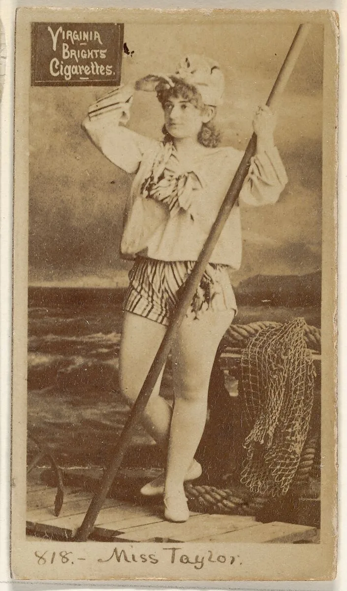 Card 818, Miss Taylor, from the Actors and Actresses series (N45, Type 2) for Virginia Brights Cigarettes — Allen & Ginter