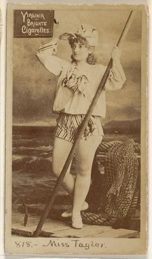 Card 818, Miss Taylor, from the Actors and Actresses series (N45, Type 2) for Virginia Brights Cigarettes