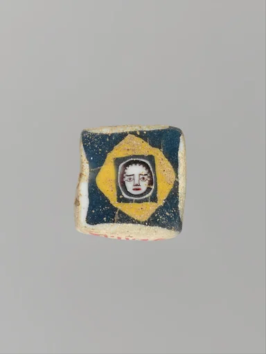 Glass mosaic face bead