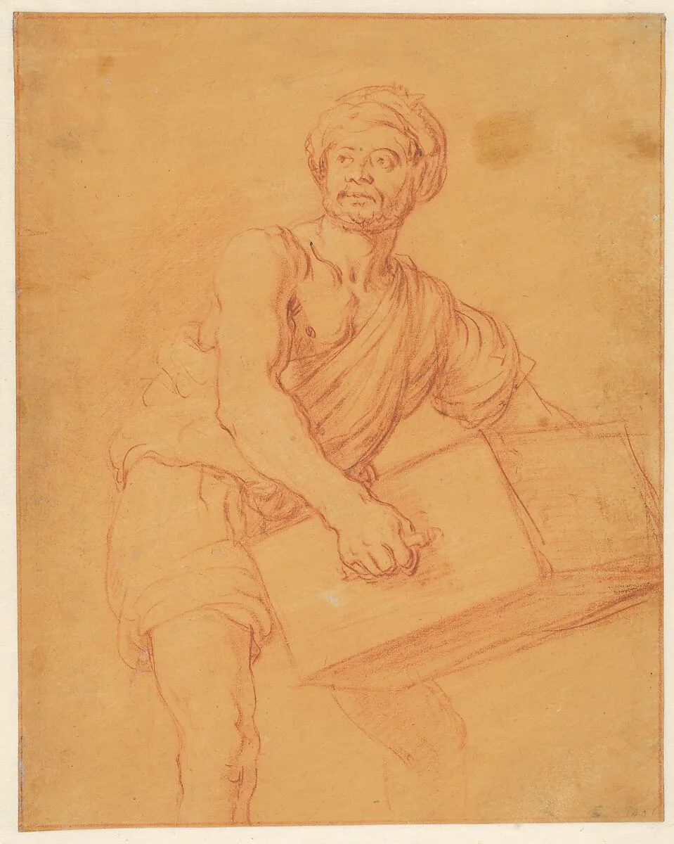 Study of a Bearded and Turbaned Man Carrying a Chest — Pieter Lastman