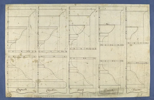 Bases and Caps of the Pedestals of Each Order, in Chippendale Drawings, Vol. I