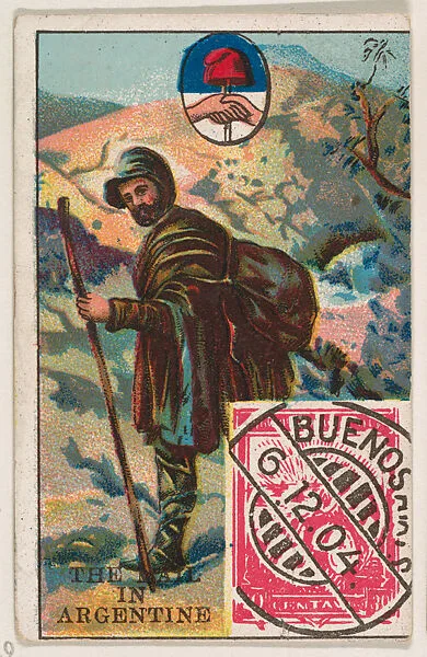 The Mail in Argentine, bakery card from the Stamps and Mail Carriers of All Nations series (D73), issued by the Rochester Baking Company — Rochester Baking Company