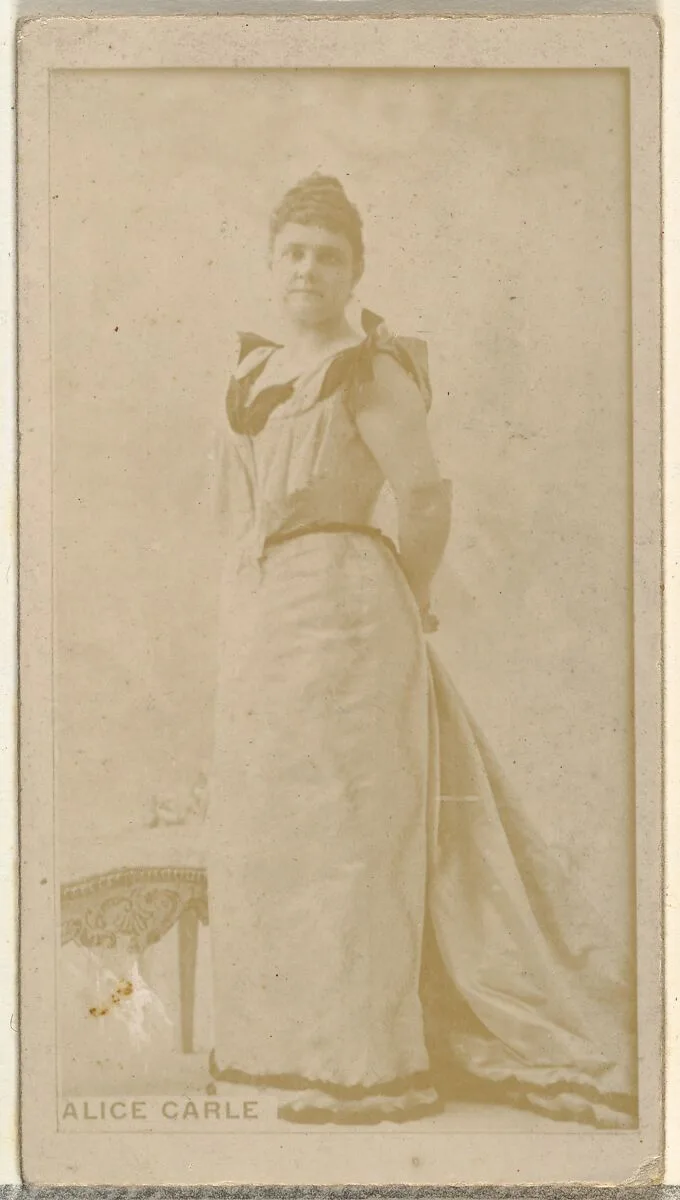 Alice Carle, from the Actors and Actresses series (N145-8) issued by Duke Sons & Co. to promote Duke Cigarettes — American Tobacco Company|W. Duke, Sons & Co.