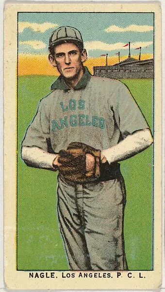 Nagle, Los Angeles, Pacific Coast League, from the "Obak Baseball Players" set (T212), issued by the American Tobacco Company to promote Obak Mouthpiece Cigarettes — American Tobacco Company